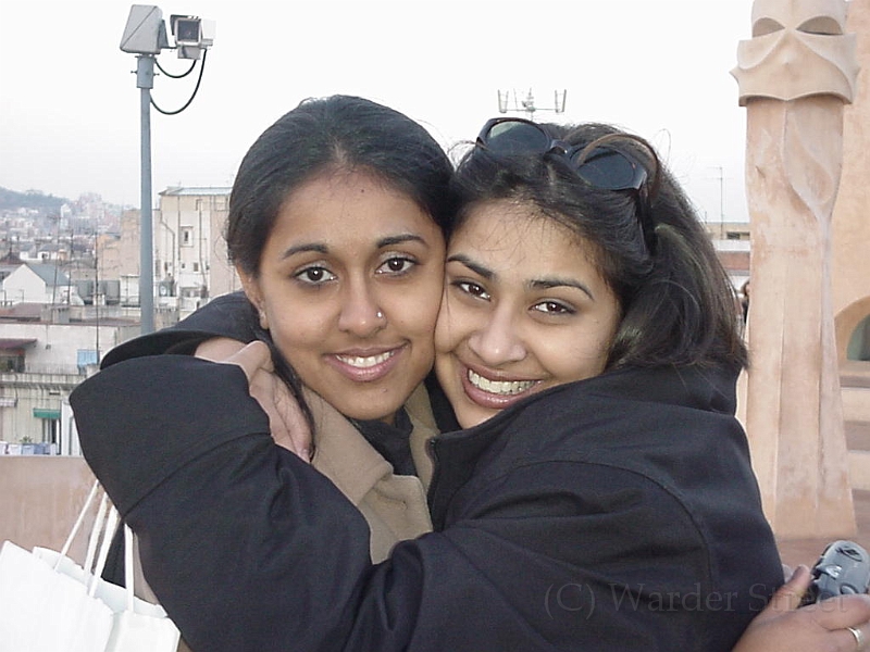 Asmita And Mitali On Roof Of La Pedrera.jpg